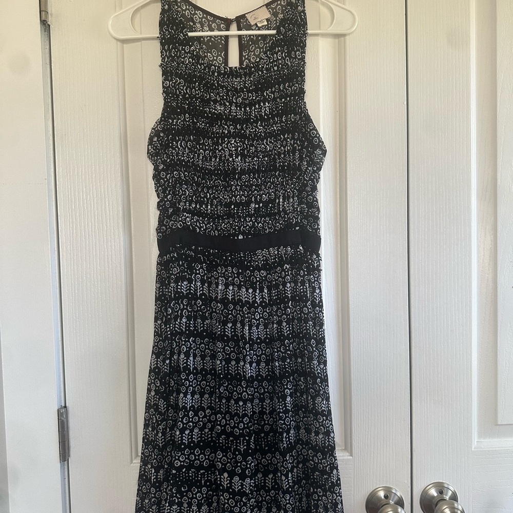 Anthropologie Black and White Patterned Sleeveless Women’s Dress